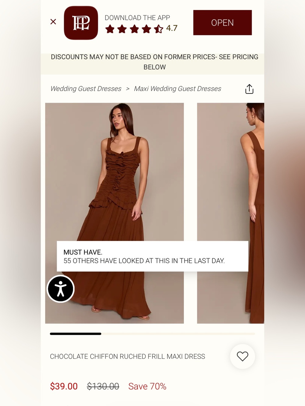 Pretty little thing brown maxi dress